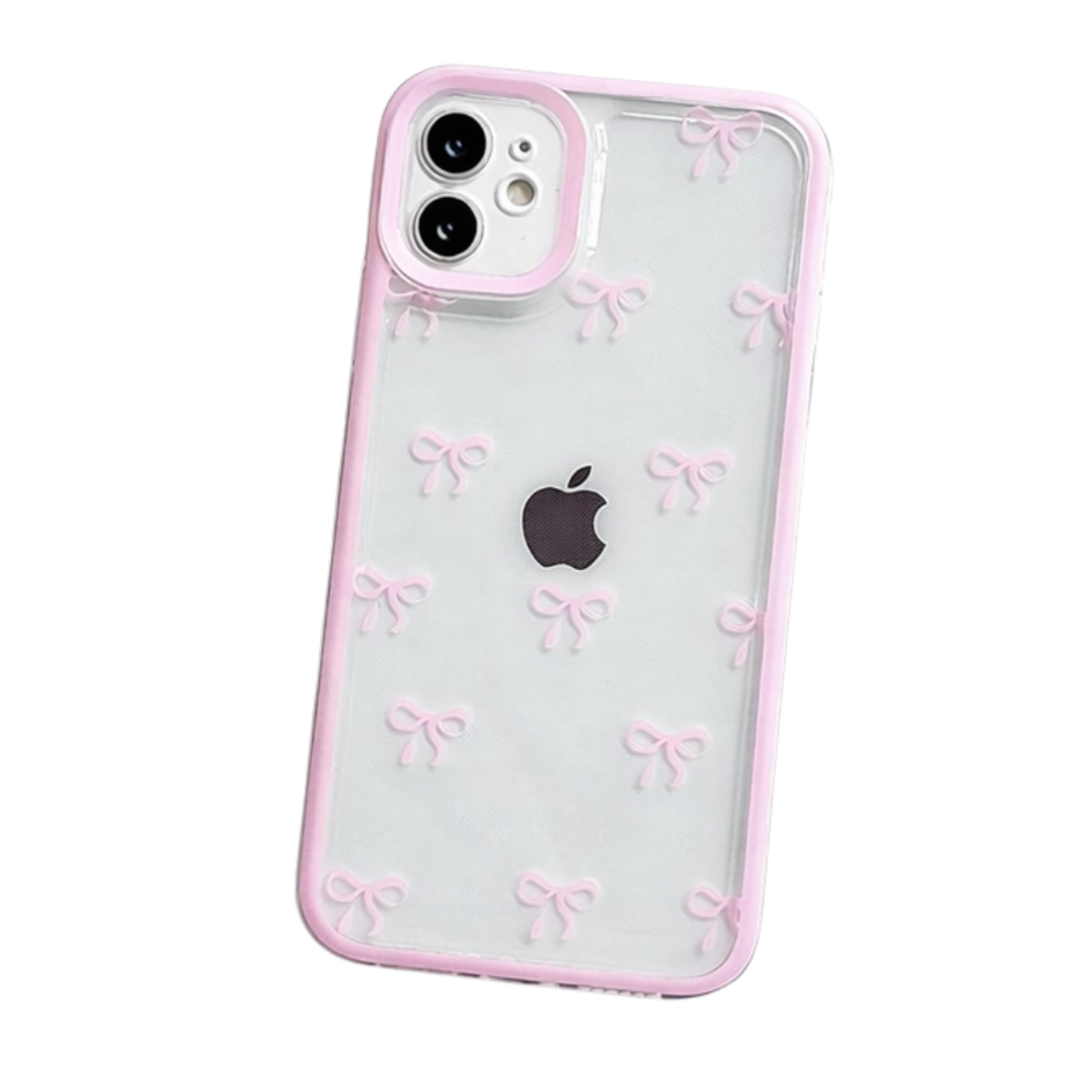 New - Nititop Iphone 12 Case Clear Durable Ribbon Pink Bow Knot Patter